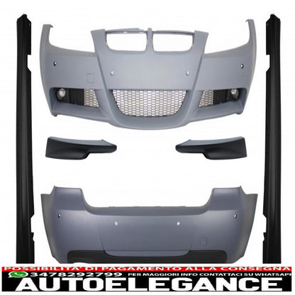 body kit with front bumper splitter spoiler suitable for bmw 3 series touring e91 lci (2008-2011) m-technik m-sport m-tech design