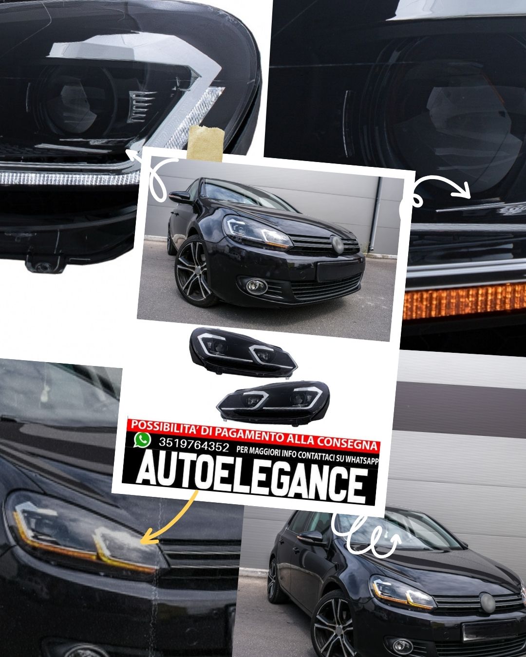 Fari a LED adatti per VW Golf 6 VI (2008-2013) con Facelift G7.5 Look Silver