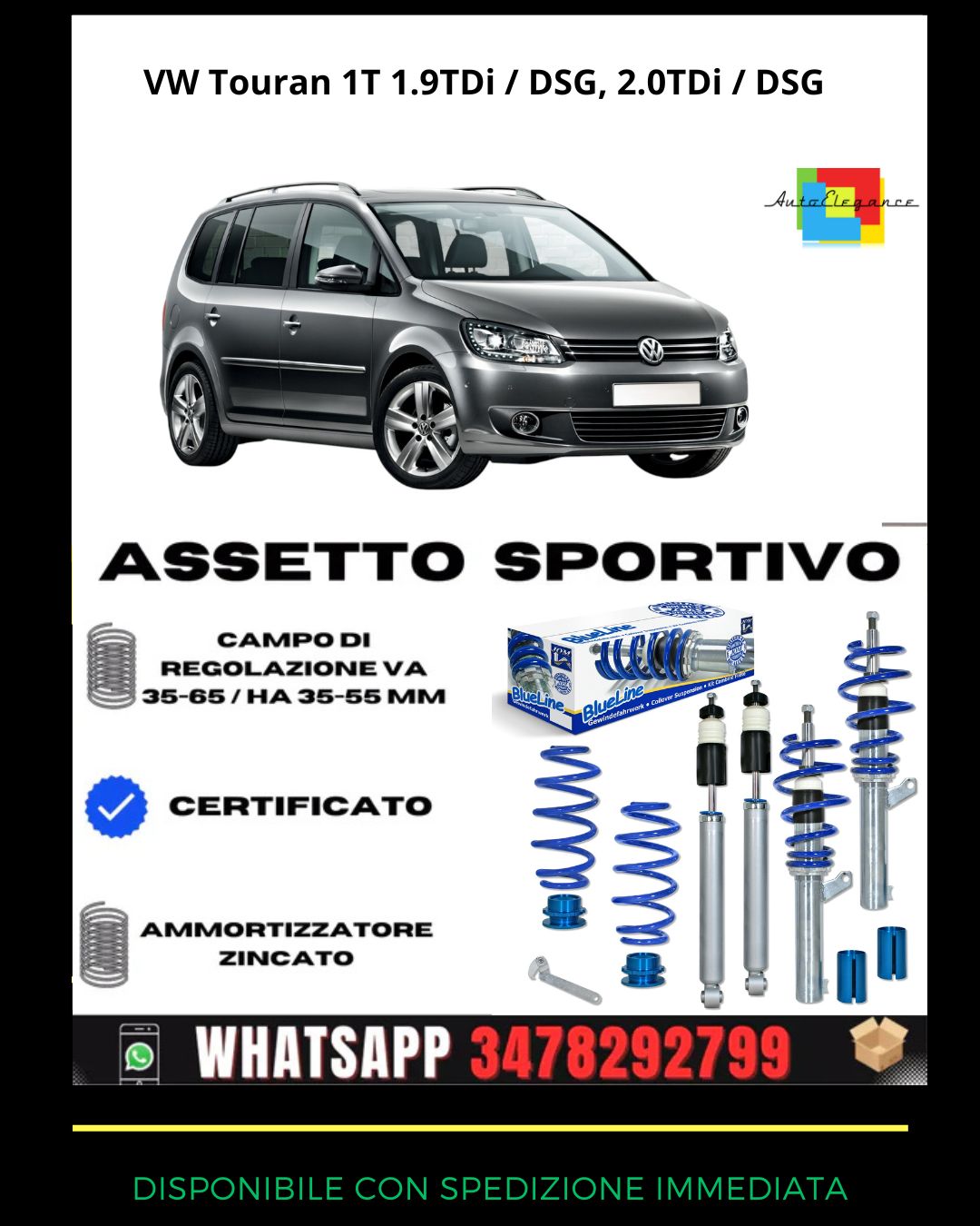 🔥Assetto sportivo ADATTO PER VW Touran 1T 1.9TDi / DSG, 2.0TDi / DSG🔥