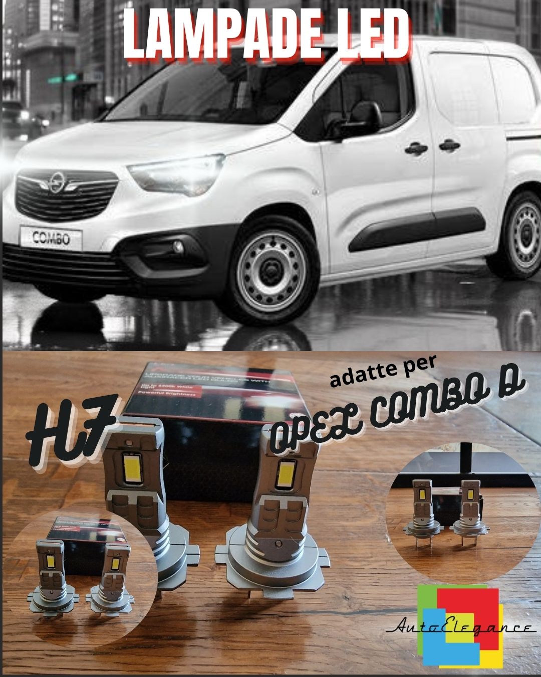 OPEL COMBO D H7 LED KIT 6000K WHITE 6000 LUMEN CANBUS LOW BEAM 