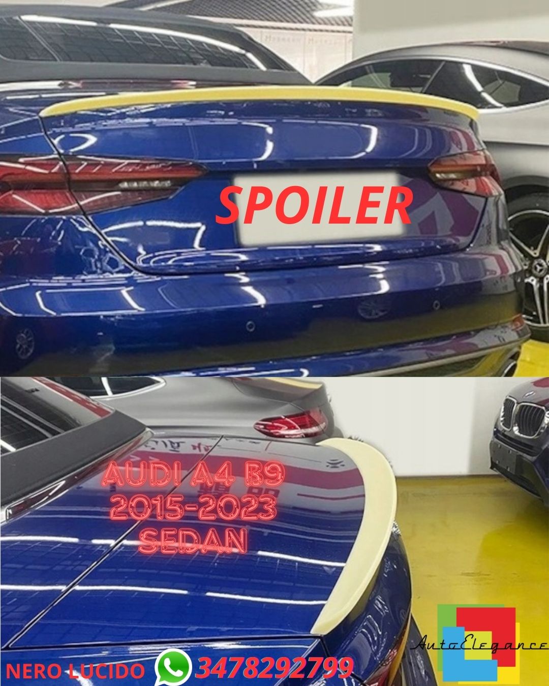 ✨✨SPOILER NERO LUCIDO ADATTO PER Audi A5 F5 3D 2016+ Coupe Cabrion✨✨