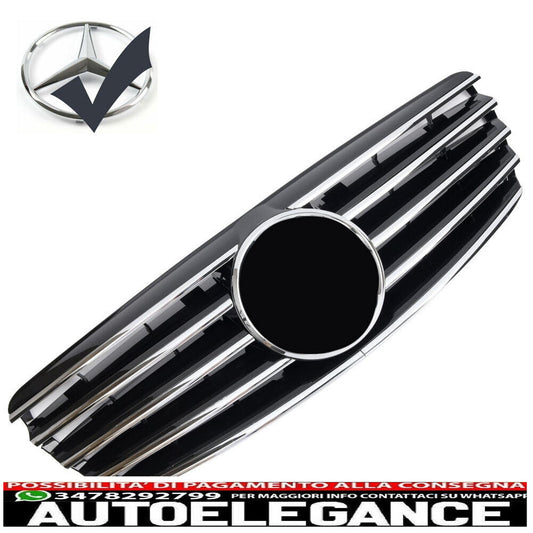 Sport radiator grille suitable for Mercedes W211 S211 2002-2006 black + chrome 