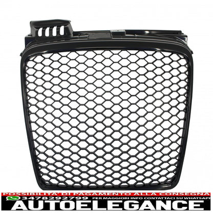 front grill without badge suitable for audi a4 b7 (2004-2008) rs4 piano black 