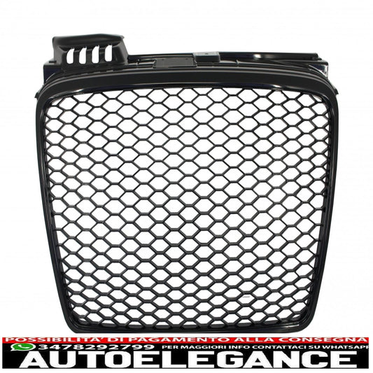 front grill without badge suitable for audi a4 b7 (2004-2008) rs4 piano black 