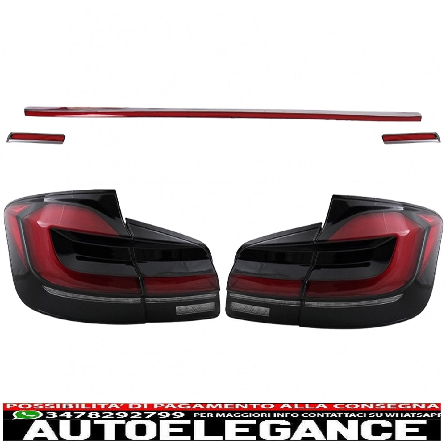LED taillights suitable for BMW 5 Series F10 (2011-2017) with dynamic sequential cornering lights updated to LCI G30 design