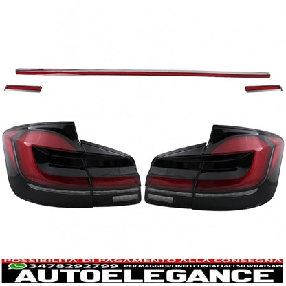 LED taillights suitable for BMW 5 Series F10 (2011-2017) with dynamic sequential cornering lights updated to LCI G30 design