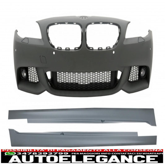 paraurti anteriore con minigonne laterali adatto per bmw serie 5 f10 f11 non lci (07.2010-2013) berlina touring m-technik design