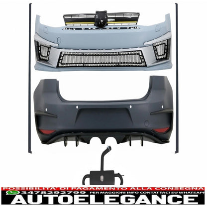 complete body kit suitable for vw golf 7 vii 5g1 (2012-2017) design r400 with full exhaust system catback muffler 