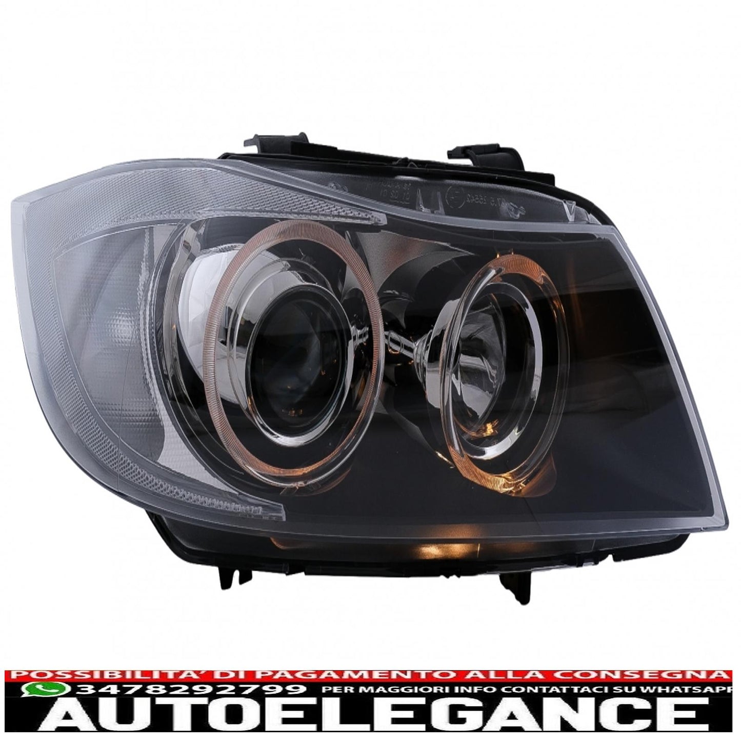 Xenon headlight angel eye right side suitable for bmw 3 series e90 sedan e91 touring (03.2005-2008) chrome 