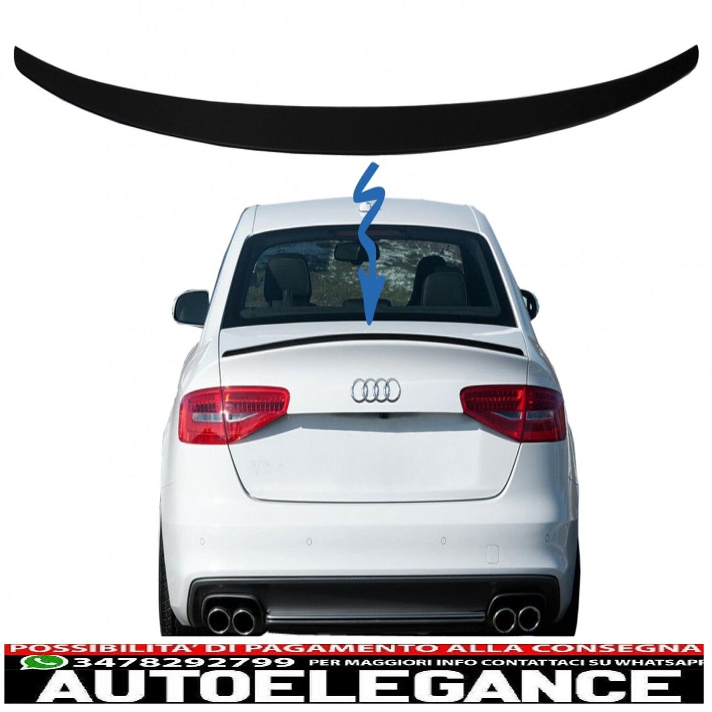 trunk spoiler suitable for audi a4 b8 sedan (2008-2015) matt black