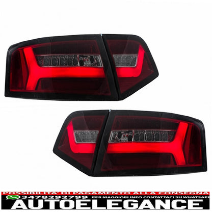 led rear lights suitable for audi a6 4f2 c6 limousine (2008-2011) red smoke restyling design with sequential dynamic cornering lights