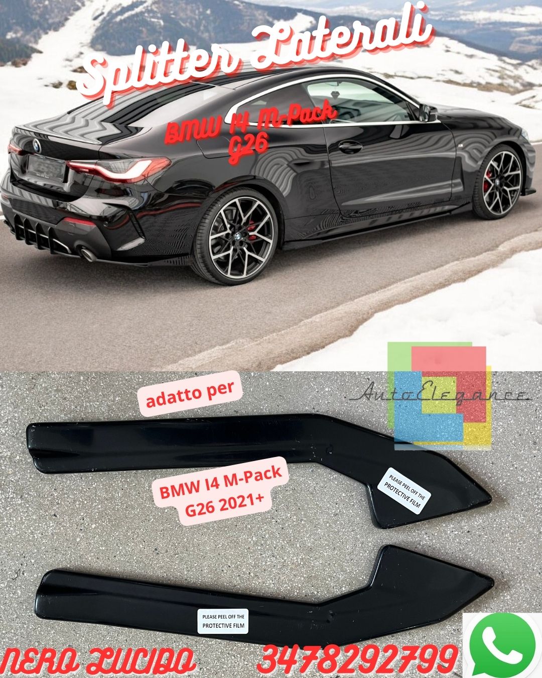 💫Splitter Laterali Posteriori BMW I4 M-Pack G26 2021+ 💫