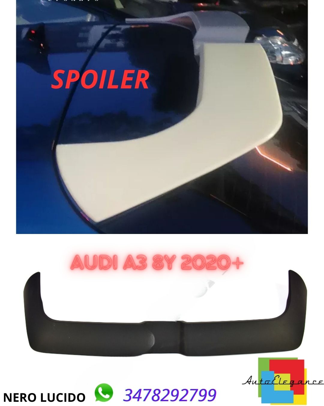 ✨SPOILER adatto per Audi A3 8Y 2020+✨