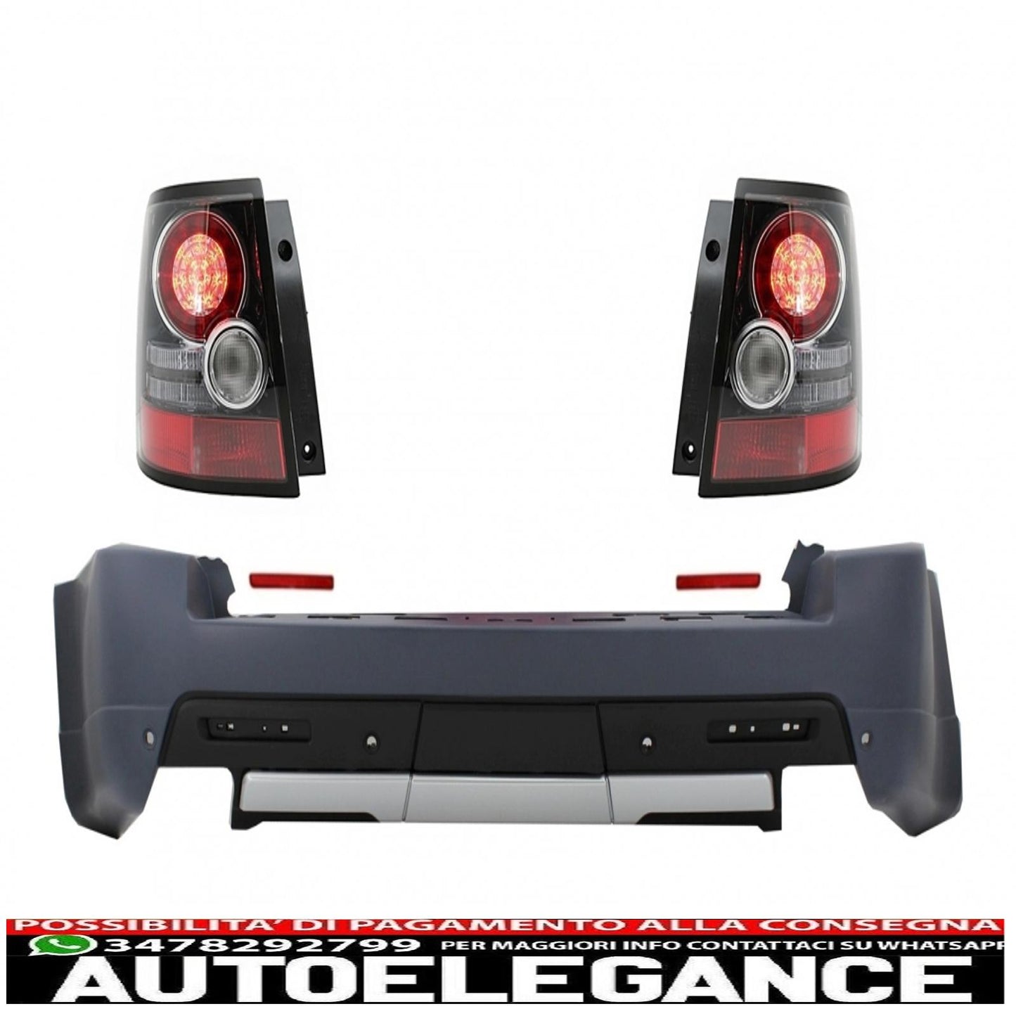 Rear bumper with LED tail lights suitable for Land Range Rover Sport L320 (2005-2013) restyling design autobiography