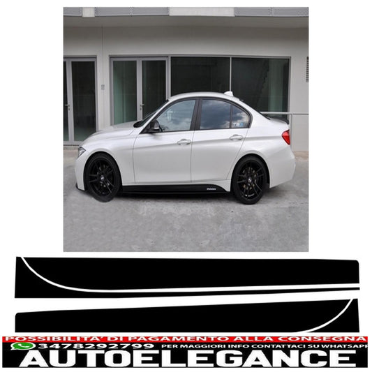 decalcomanie laterali adesivo in vinile nero opaco adatto per BMW serie 3 F30 F31 (2011-up) design M-Performance