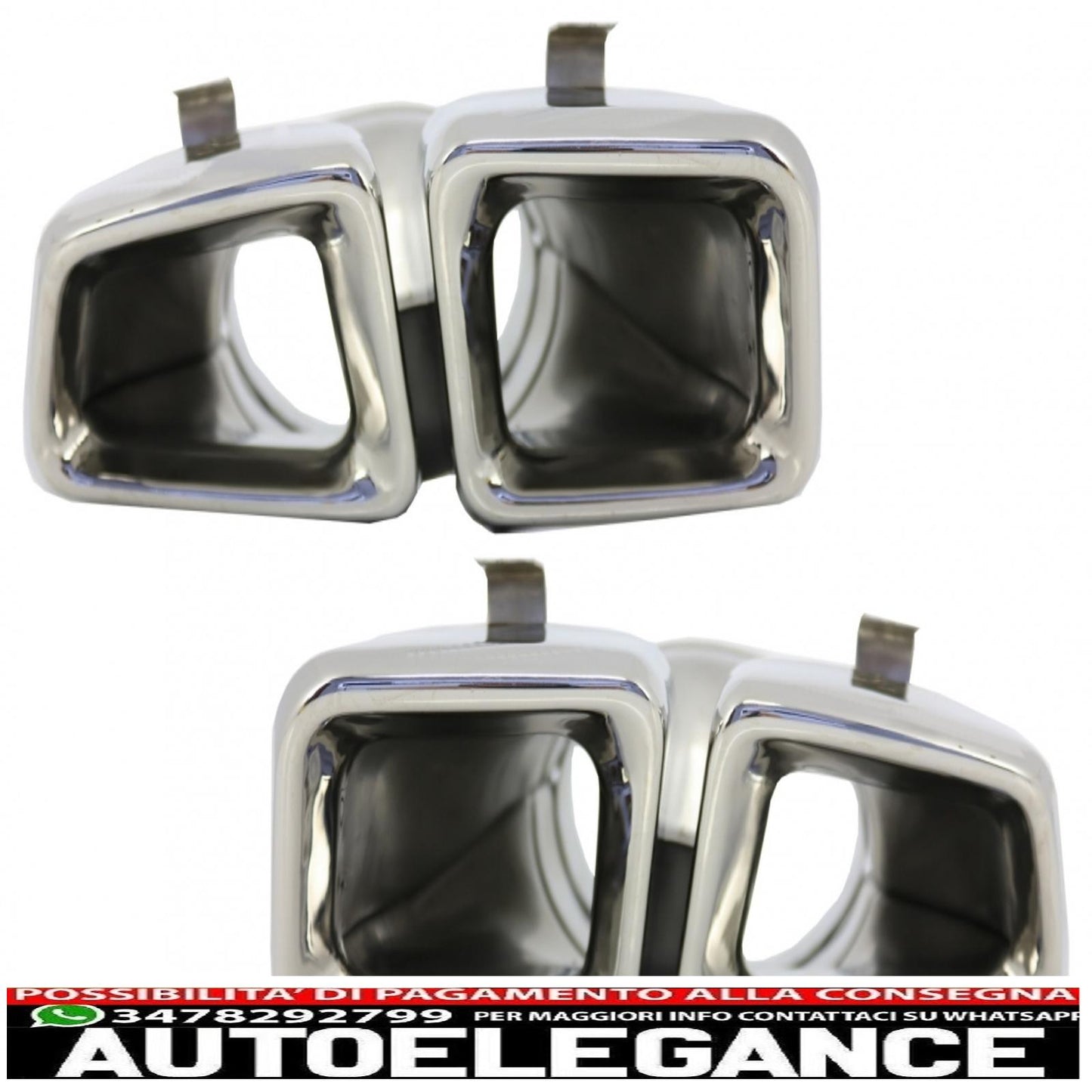 Exhaust tips suitable for mercedes m-class w166 (2012-2015) cls-class w218 facelift cls63 chrome edition 