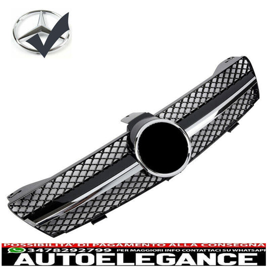 Griglia del radiatore sportiva per Mercedes W219 CLS 2004-2008 cromata nera