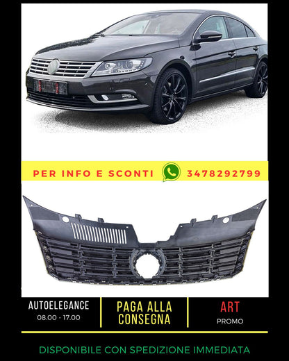 ⭐Black Chrome Grille Fit For VW CC 2012-2017⭐ 