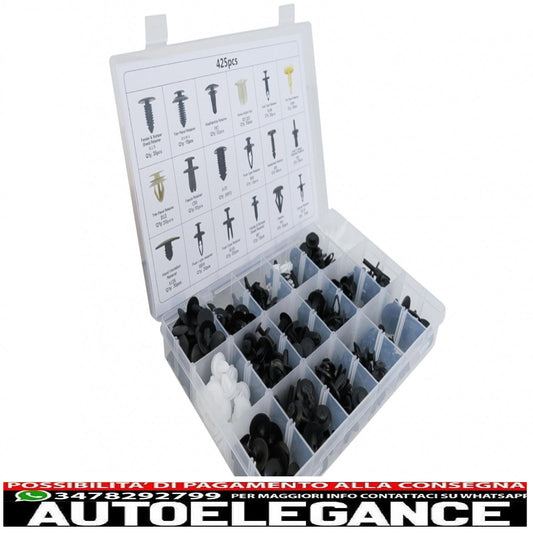 kit viteria in plastica auto clips 425 pz