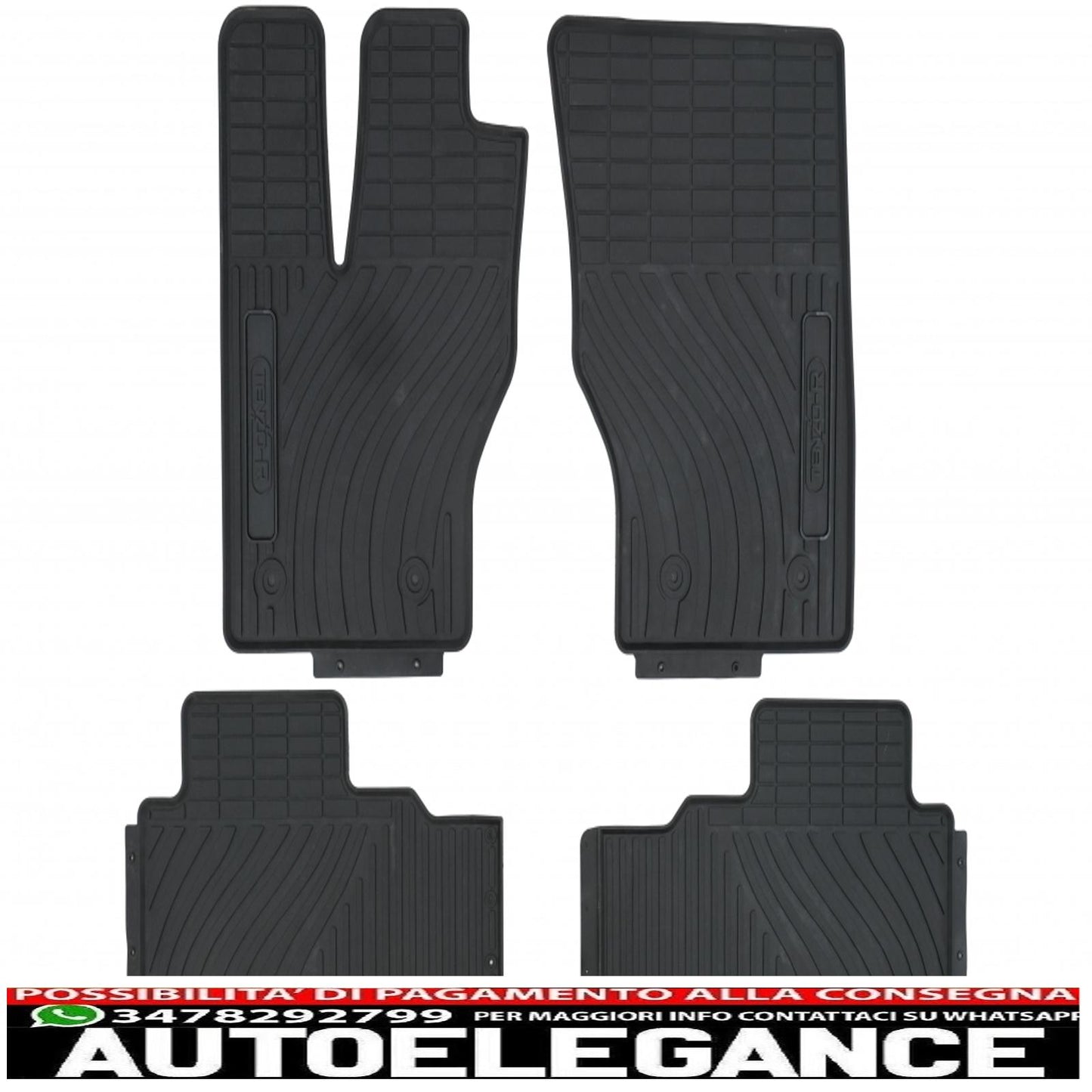 Premium tenzo-r black rubber floor mats suitable for Land Range Rover Sport L494 (2013-2017)