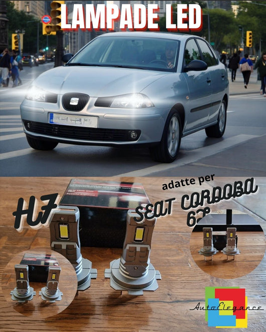 KIT LED H7 PER SEAT CORDOBA 6L 6000K BIANCO 6000 LUMEN CANBUS ANABBAGLIANTI