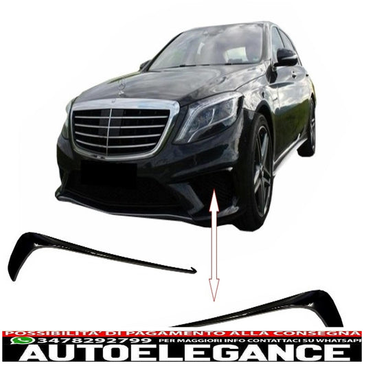 Alette splitter per paraurti anteriore adatte per mercedes w222 classe s s63 design (2013-up) edizione nera AUTOELEGANCERICAMBI