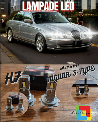 KIT LED H7 PER JAGUAR S-TYPE S TYPE 6000K 6000 LUMEN CANBUS ANABBAGLIANTI