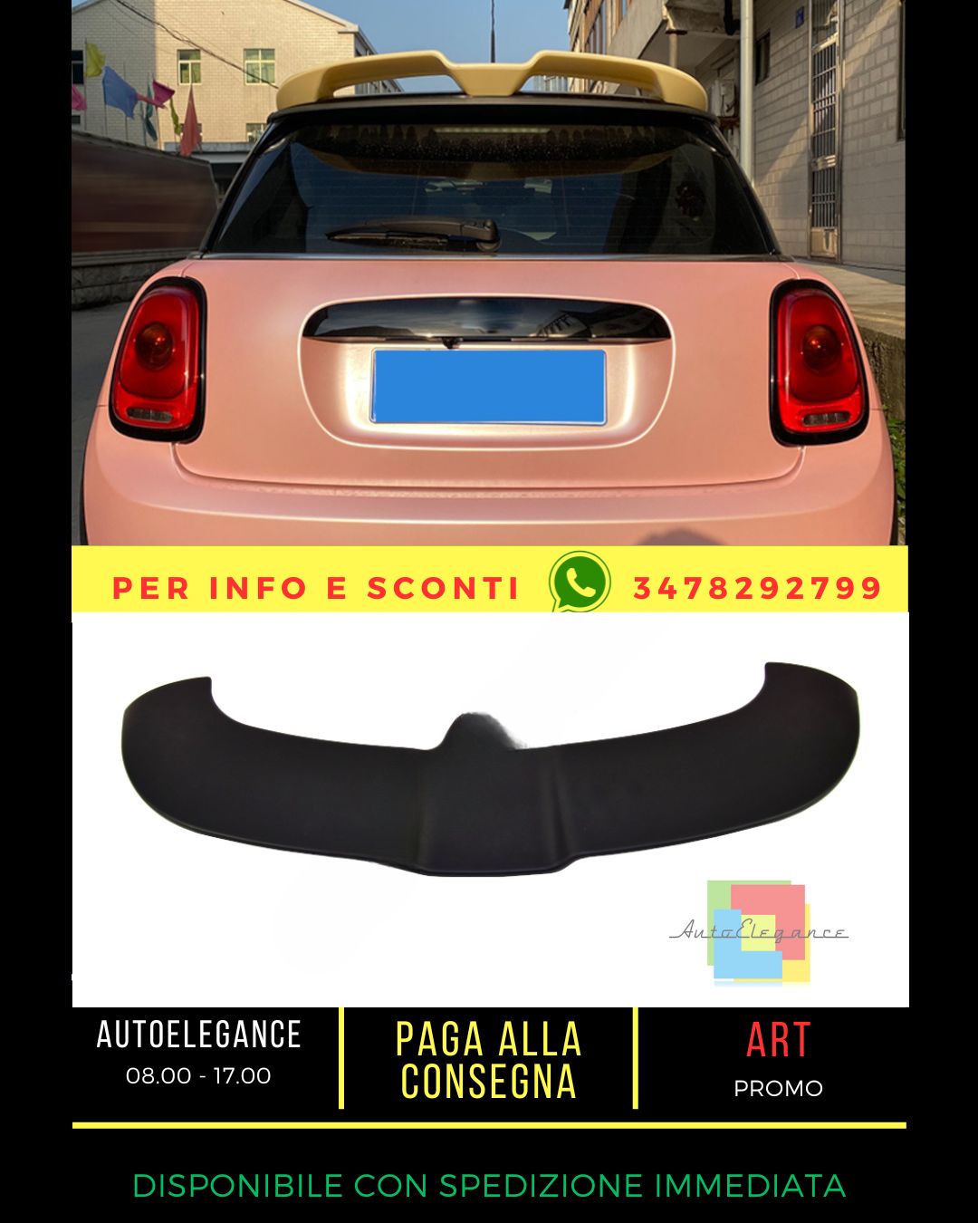🔥Spoiler  adatto per Mini Cooper III F55/F56 (3D/5D) 2013+🔥