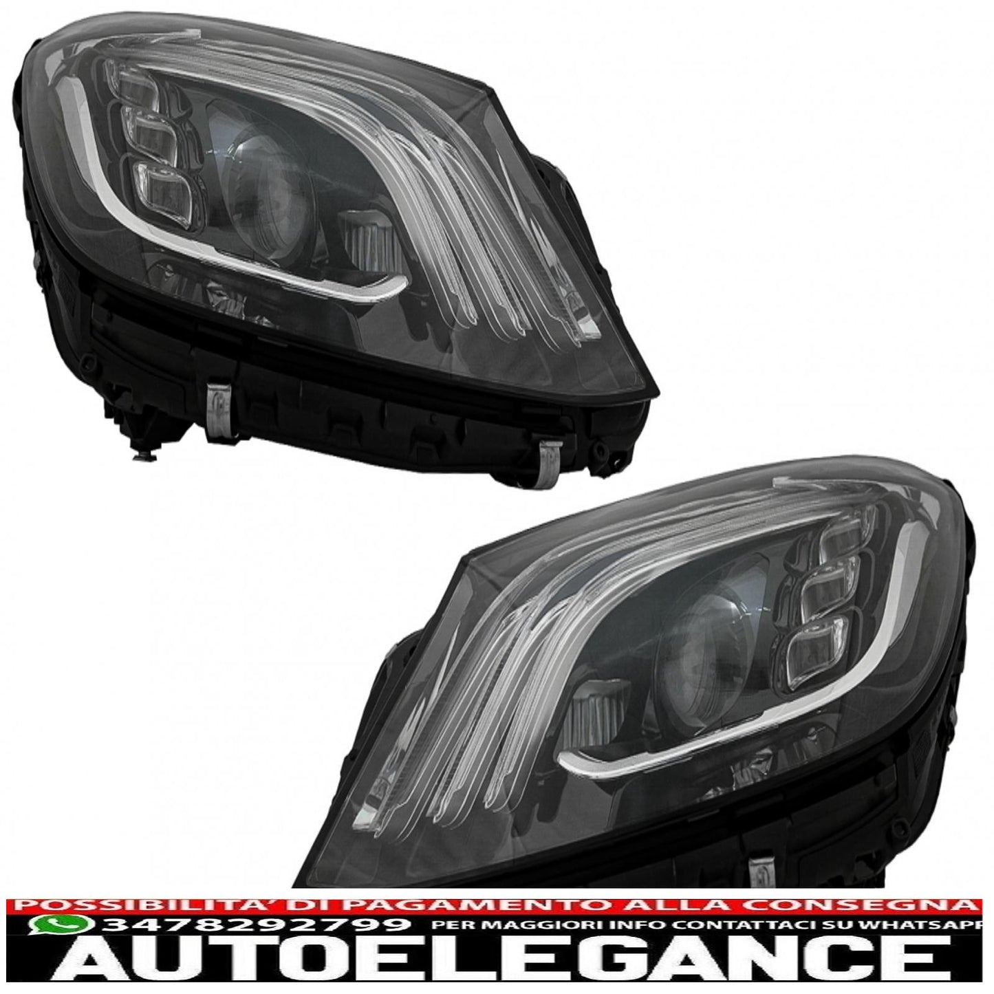 fari anteriori full led adatti per mercedes classe s w222 maybach x222 (2013-2017) look restyling