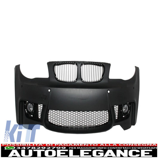 paraurti anteriore adatto per bmw serie 1 e81 e82 e87 e88 (2004-2011) design 1m con fendinebbia