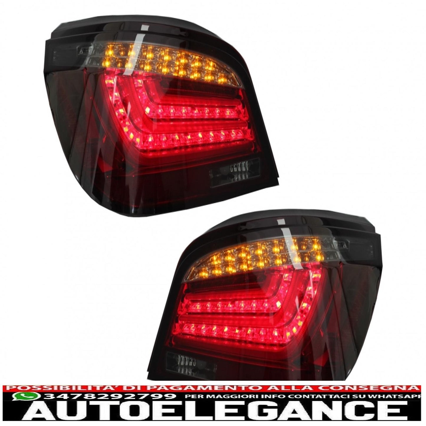 barra led fanali posteriori adatta per bmw serie 5 e60 (2003-2007) rosso fumo AUTOELEGANCERICAMBI