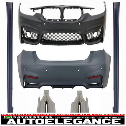 kit carrozzeria adatto per bmw serie 3 f30 non lci e lci (2011-2018) con minigonne laterali e terminali di scarico m3 sport evo design