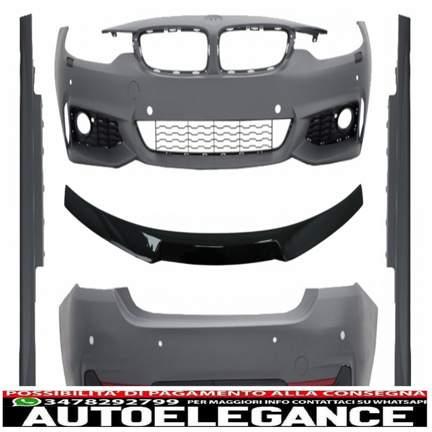 complete body kit suitable for bmw 4 series f32 coupe (2013-up) with trunk spoiler sport design piano black