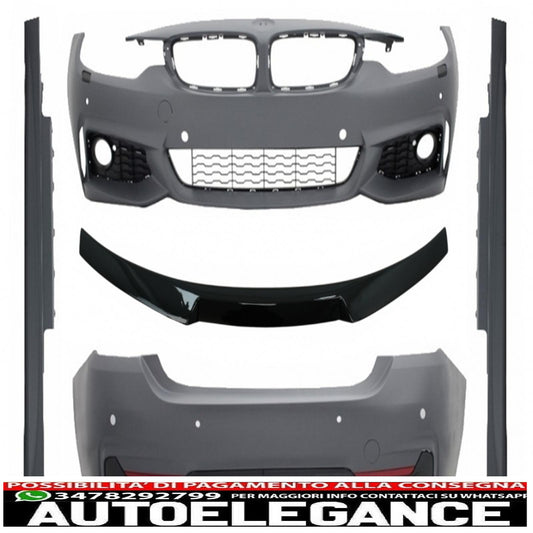 kit carrozzeria completo adatto per bmw serie 4 f32 coupé (2013-up) con spoiler per bagagliaio design sportivo nero pianoforte