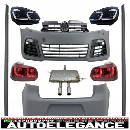 complete body kit suitable for vw golf vi 6 mk6 (2008-2013) r20 design exhaust system 