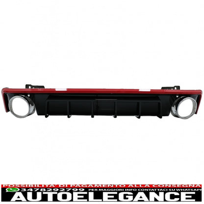 Diffusore e terminali di scarico per paraurti posteriore adatti per audi a6 c8 4k avant berlina (2018-up) rs6 design rosso