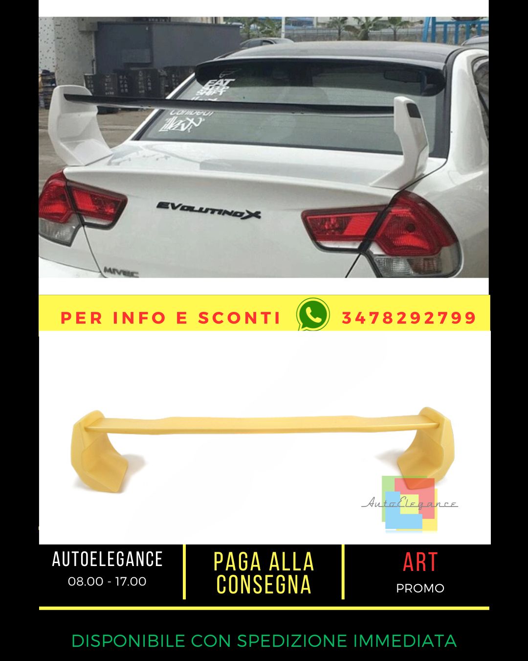 🔥Spoiler  adatto per Mitsubishi Lancer EVO 7/8/9🔥