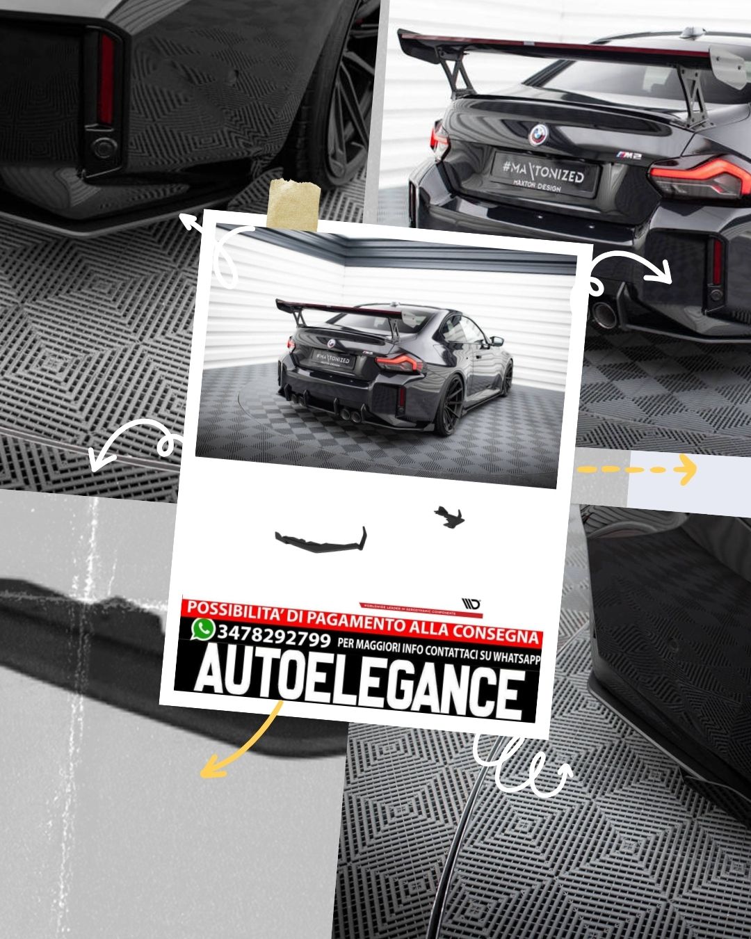 SPLITTER LATERALI POSTERIORI STREET PRO adatto per V.1 + FLAPS BMW M2 G87  (2023- )