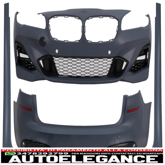 kit carrozzeria adatto per bmw serie 2 f46 lci gran tourer (05.2017-12.2019) m-technik design doppia uscita per scarico singolo