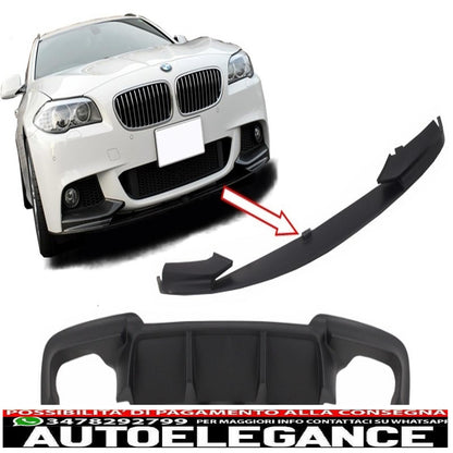 Double Air Diffuser with Front Bumper Spoiler Package Suitable for BMW F10 F11 5 Series (2011-2017) M-Performance Design 