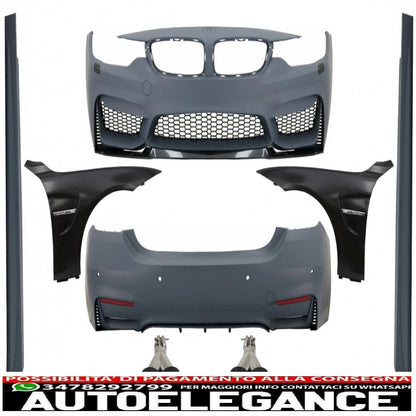 complete body kit suitable for bmw 4 series f32 f33 coupe cabrio (2013-2017) with front fenders and dual m4 design carbon fiber exhaust tips