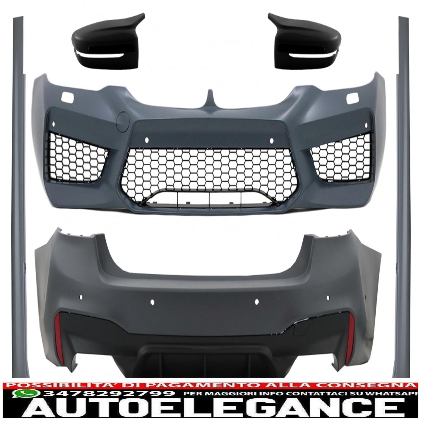 Complete body kit with mirror caps suitable for bmw 5 series g30 (2017-2019) m5 design 
