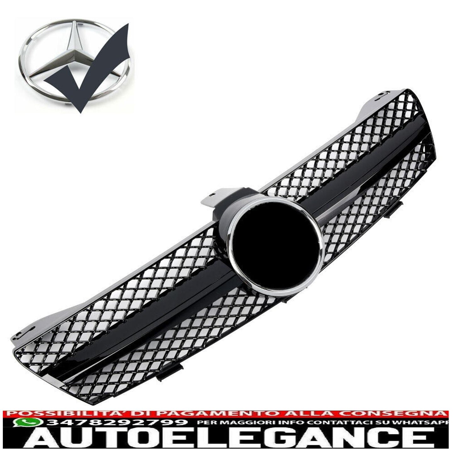 sports grill radiator grill suitable for mercedes w219 cls 2004-2008 glossy black - shows original titleoriginal textgrill sport kühlergrill passt für mercedes w219 cls 2004-2008 glanz schwarz