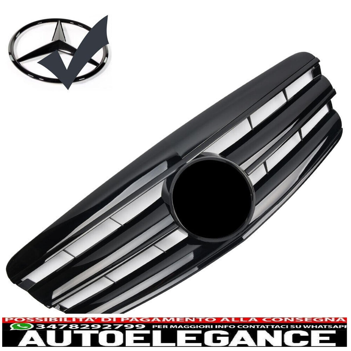 Griglia griglia sportiva per Mercedes W221 S 2005-2009 nero lucido look AMG