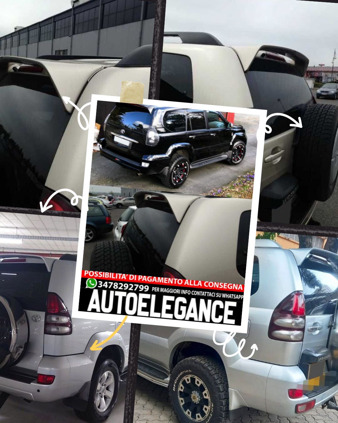 SPOILER PER TOYOTA LAND CRUISER J12 120 125 ( 2002-2010 )