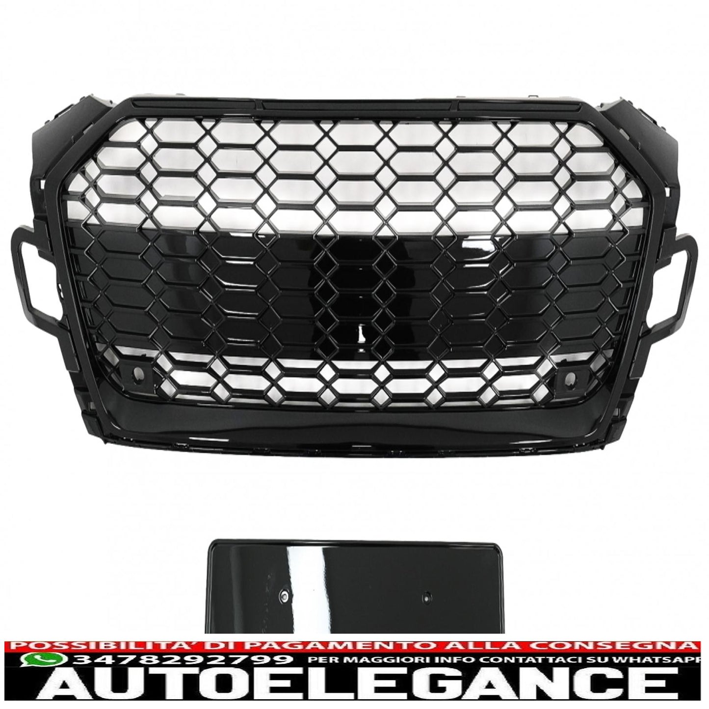 front grille suitable for audi a5 f5 facelift (2019 onwards) racing look piano black 
