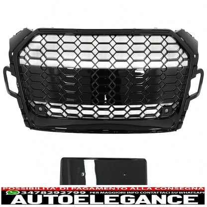 front grille suitable for audi a5 f5 facelift (2019 onwards) racing look piano black 