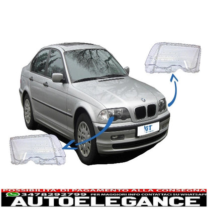headlight glasses suitable for bmw e46 3 series (1998-2001) pre restyling