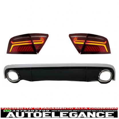 diffusore d'aria per paraurti e terminali di scarico con luci posteriori a LED adatti per audi a7 4g (2010-2014) design RS7