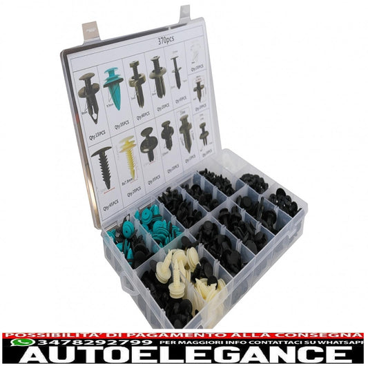 kit viteria in plastica clip auto 370 pz